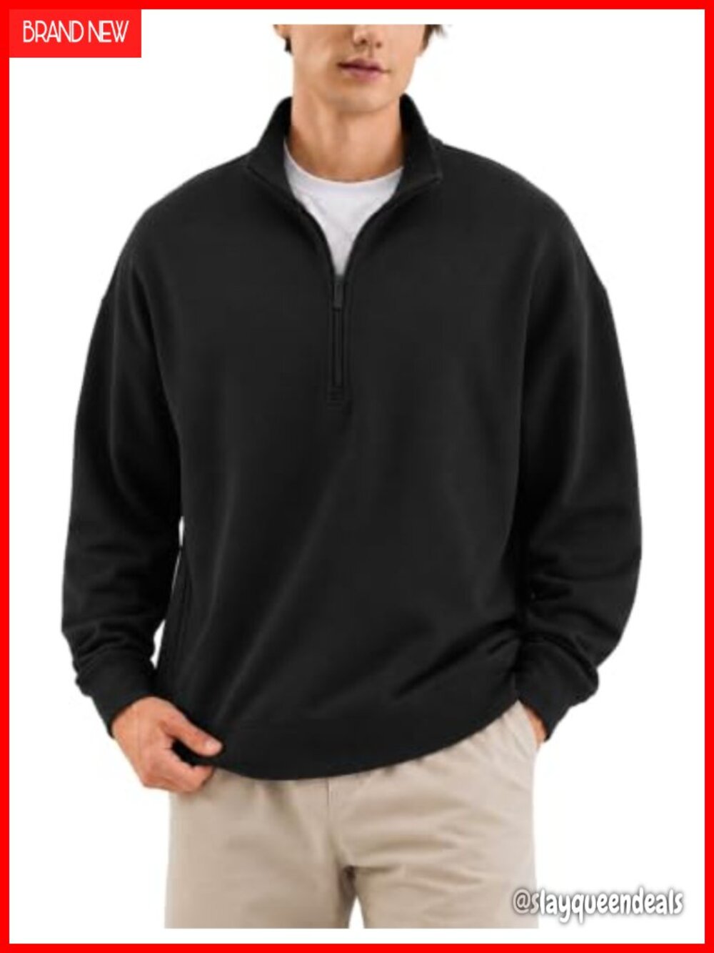 Heavyweight 320GSM Fleece Quarter Zip Pullover Sweatshirt Oversized Fit with